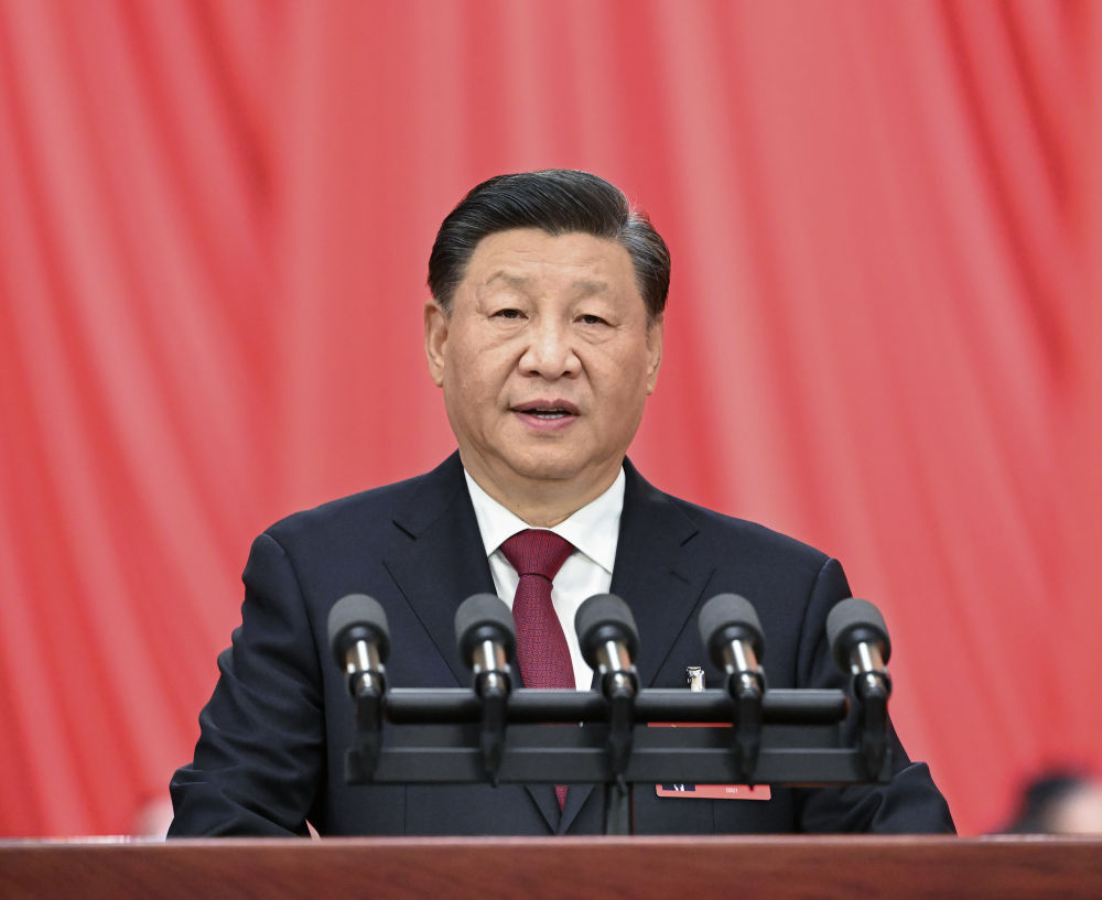 10月16日，習近平在中國共產黨第二十次全國代表大會上作報告。.png