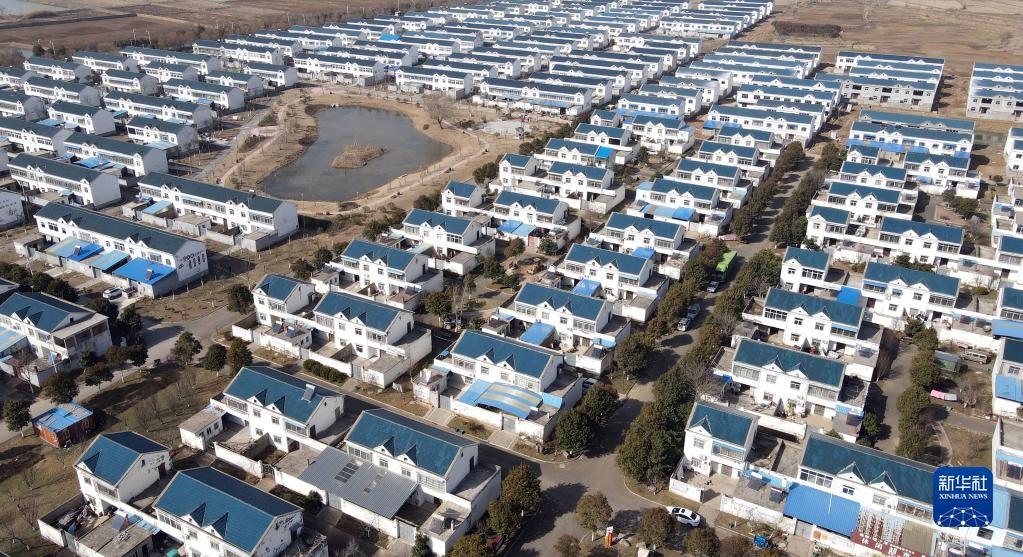 這是1月29日拍攝的安徽省滁州市鳳陽縣小崗村石馬小區（無人機照片）。新華社記者 周牧 攝